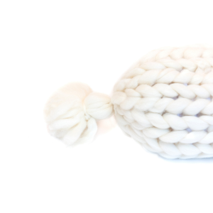 Cojín lana merino «caramelo blanco»